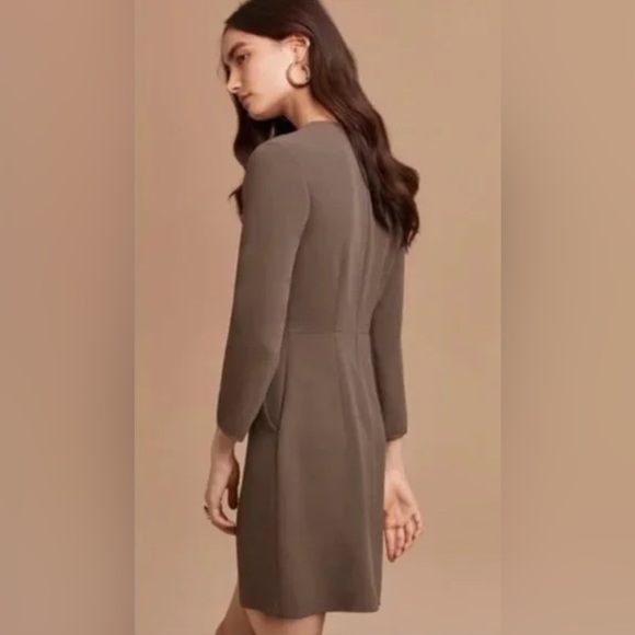 NWOT Aritzia Wilfred Chalet Brown Vilard Long Sleeve Crewneck Round Neck Dress 0 - Picture 3 of 12